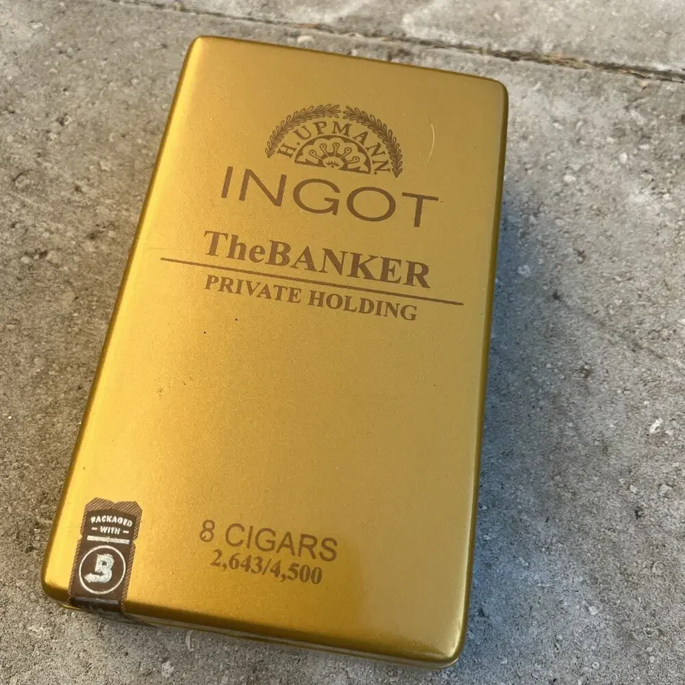 H. Upmann Empty Wood Cigar Box Ingot The Banker Private Holding Gold Bar